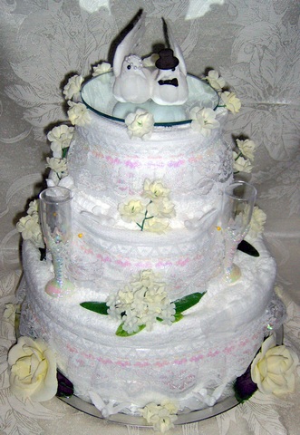 Wedding Towel Cake 3 Tier JUNE BRIDES