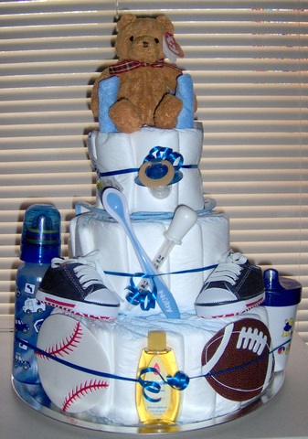 All Sports Baby 3 Tier Diaper Cake