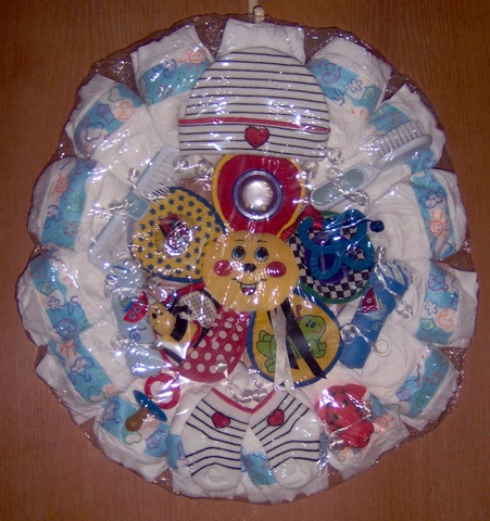 Baby Boy's Diaper Wreath