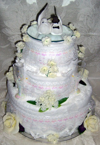 Wedding 3 Tier Towel Cake