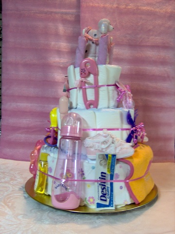 Butterflies & Flowers 3-Tier Diaper Cake