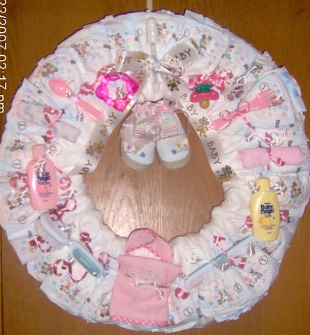 Baby Girl's Diaper Wreath