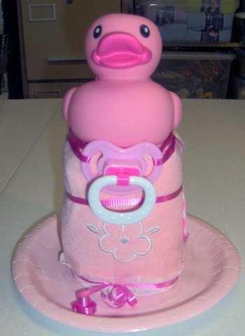 Pink Duck Diaper Muffin