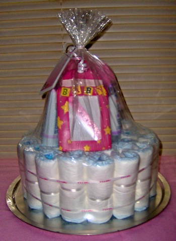 Pink/Girl Single Layer Diaper Cake